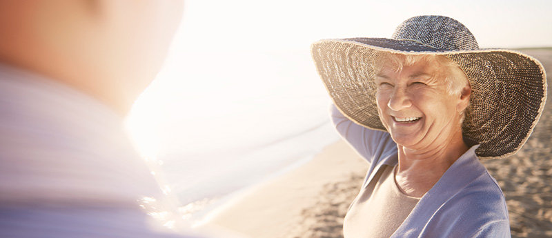 Seniors in the sun on beach